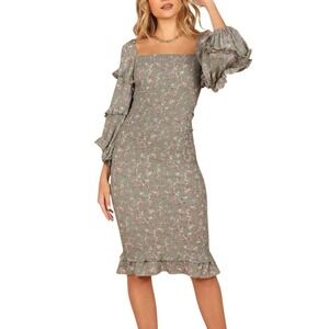 petal and pup champagne dress Juliette Long Sleeve Maxi Dress - Champagne